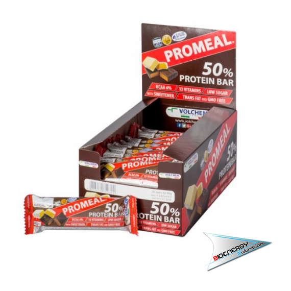 Volchem-PROMEAL ® PROTEIN 50% (Conf. 20 barrette proteiche da 60 gr)  20 barr. da 60 gr. Banana (ricoperte di cioccolato bianco)  